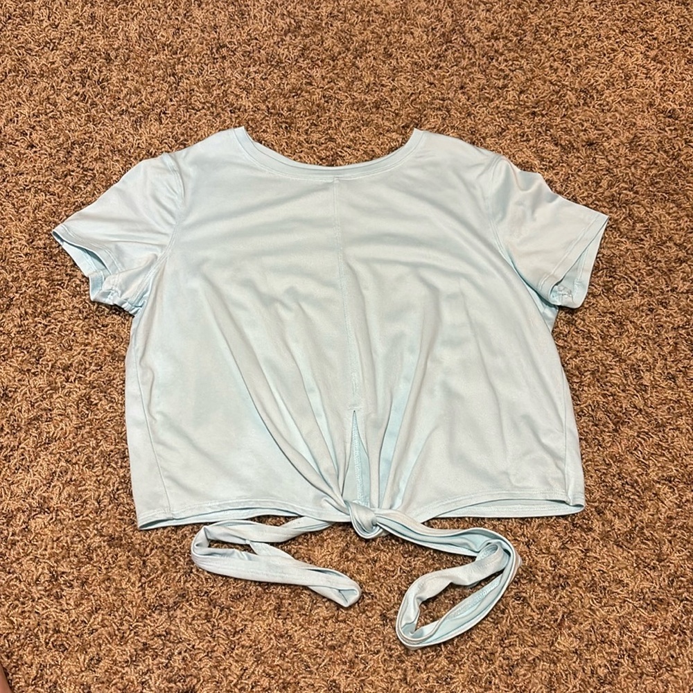 Yogalicious Light blue tie shirt